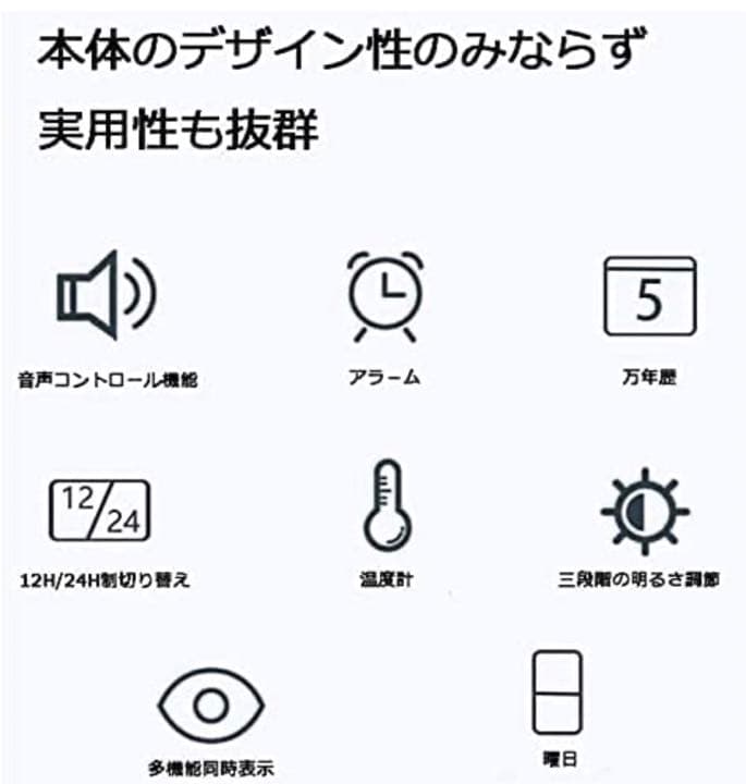 おしゃれ クロック 掛け時計 北欧風 デジタル電子時計 自動点灯 夜でも見える