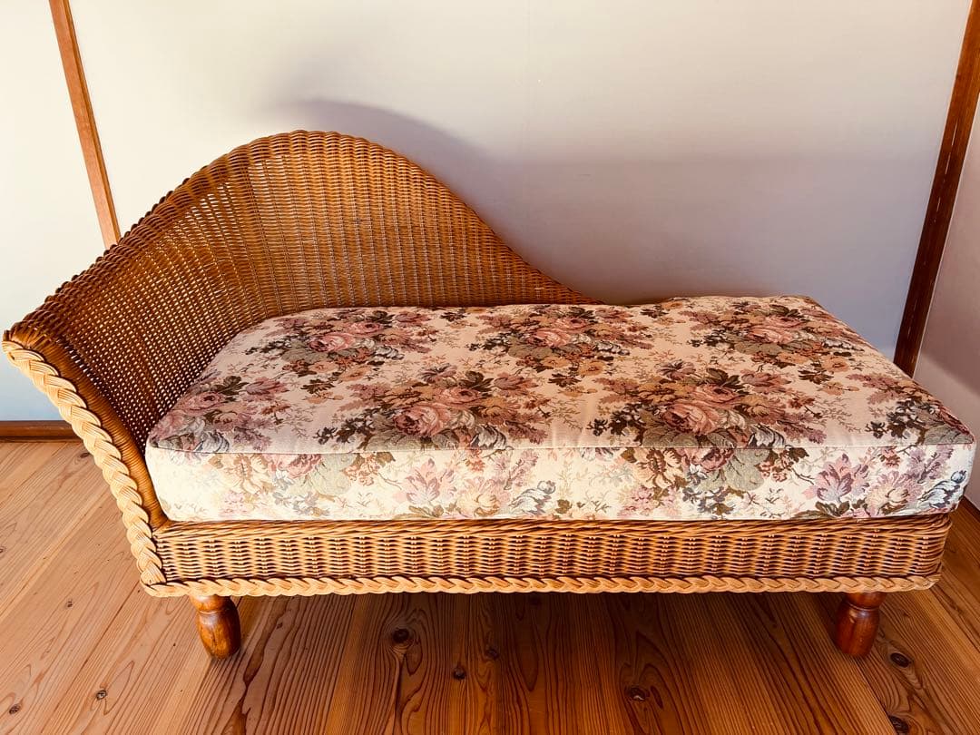 ラタン製　アンティークカウチ　ソファ　籐