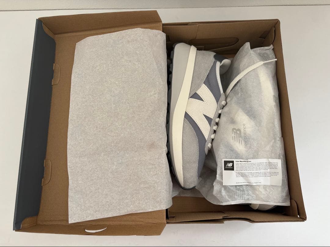 New Balance U370AH スニーカー グレー/ホワイト 箱付23.5