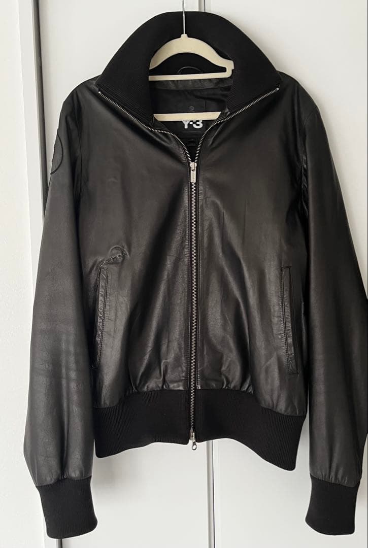Y-3ヨウジヤマモト レザージャケットフード 美品ですが訳あり