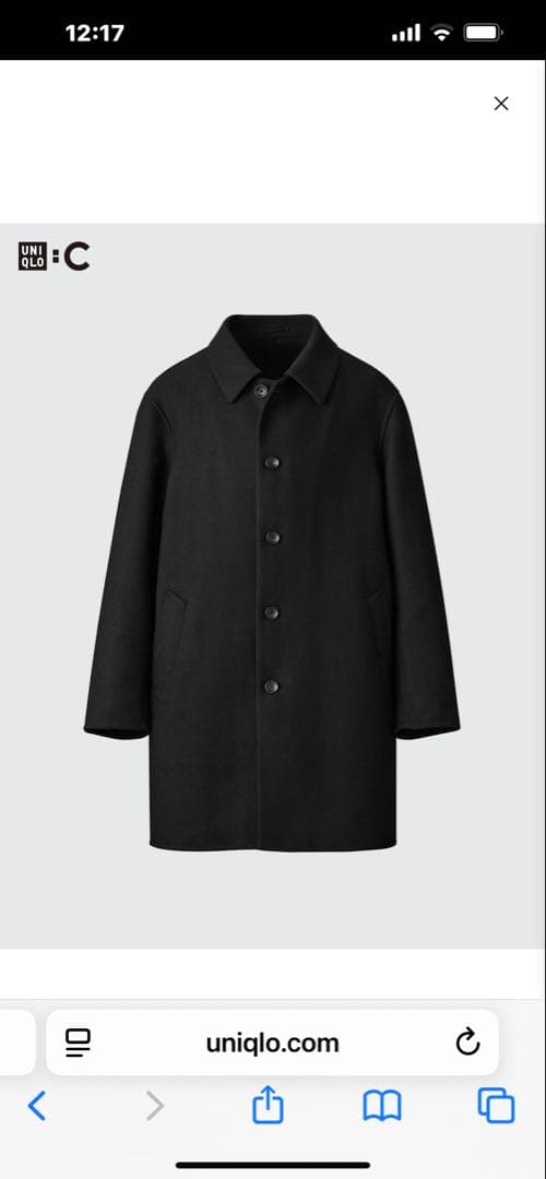 UNIQLO ダブルフェイスコート ブラック XXL
