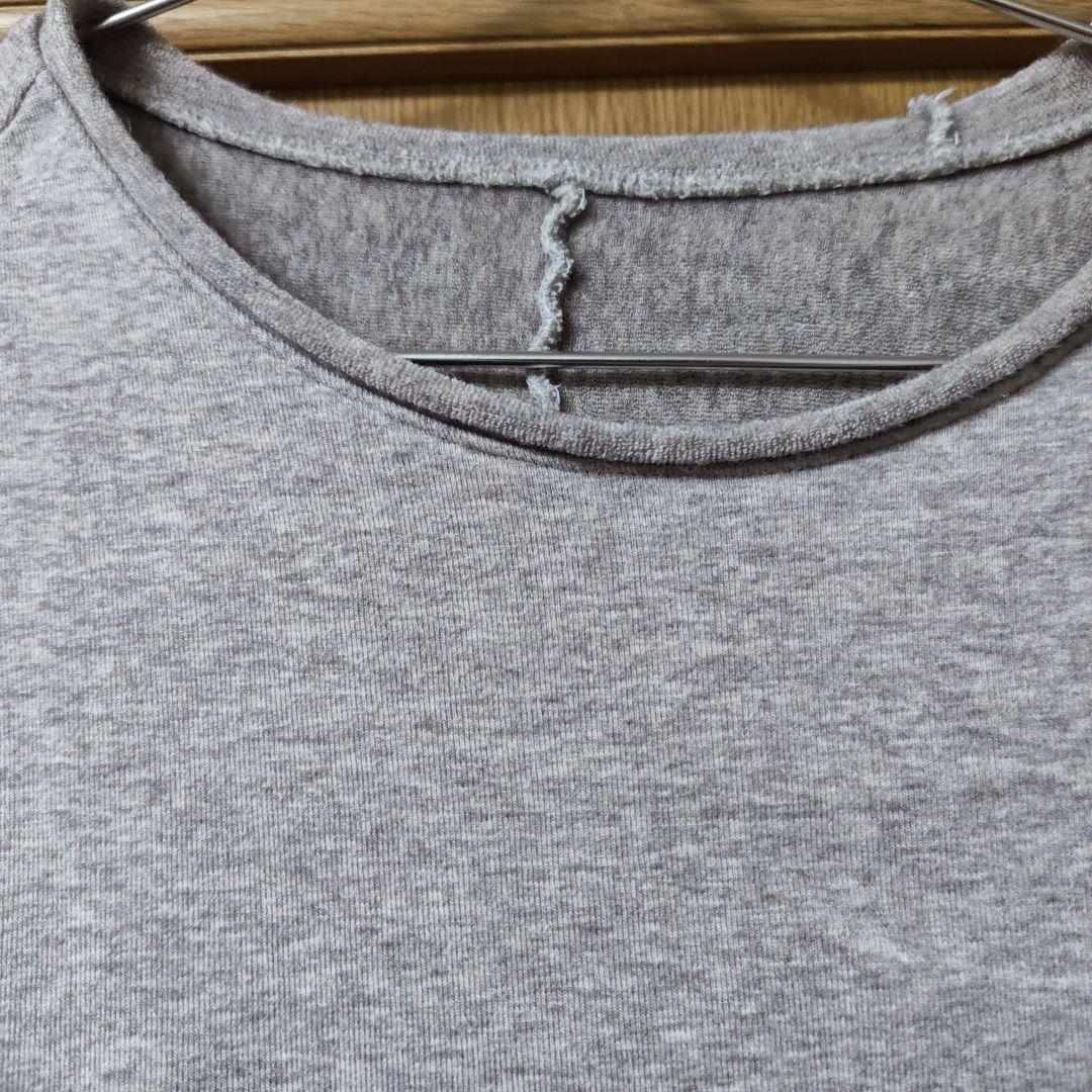 グレー 長袖カットソー ウール混