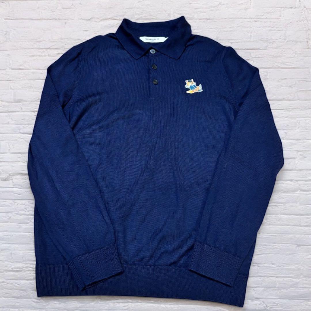 美品 MAISON KITSUNÉ 長袖ポロシャツニット Mサイズ