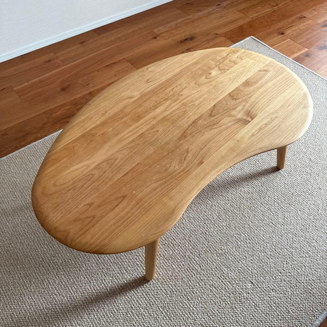 ナチュラルウッド オーバル型センターテーブル