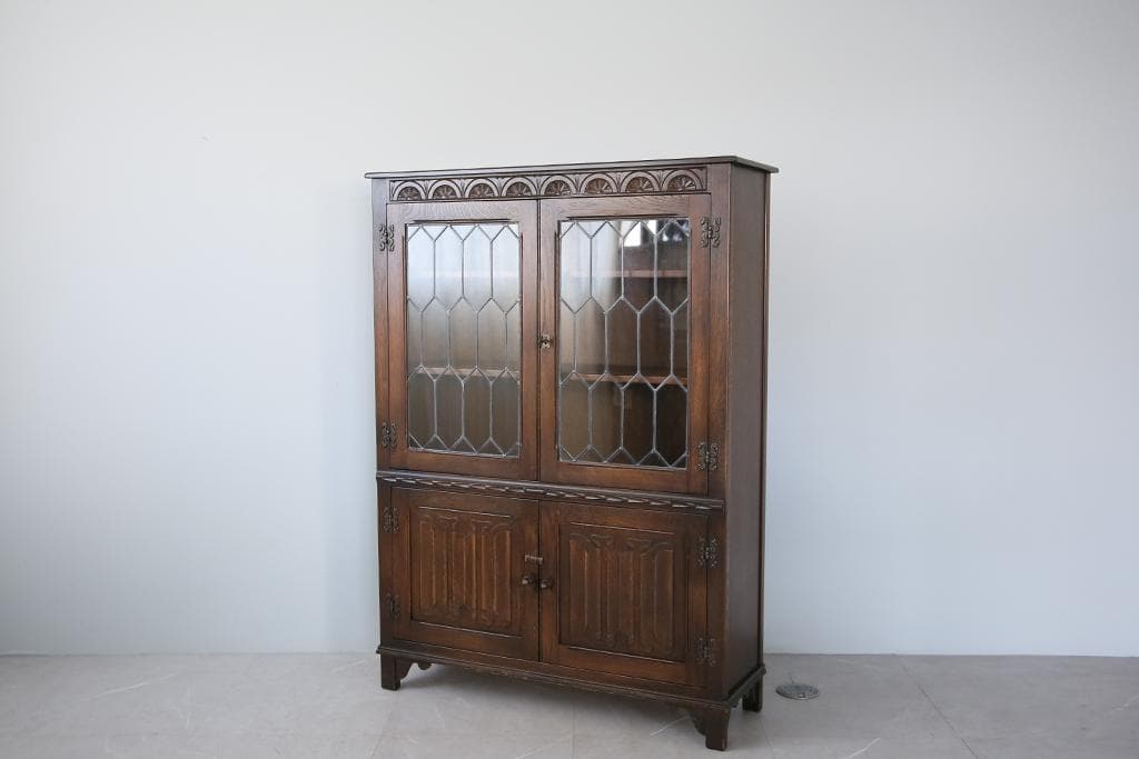 英国アンティークJC社製キャビネット/ディスプレイ棚/本棚/飾り棚(92-20)