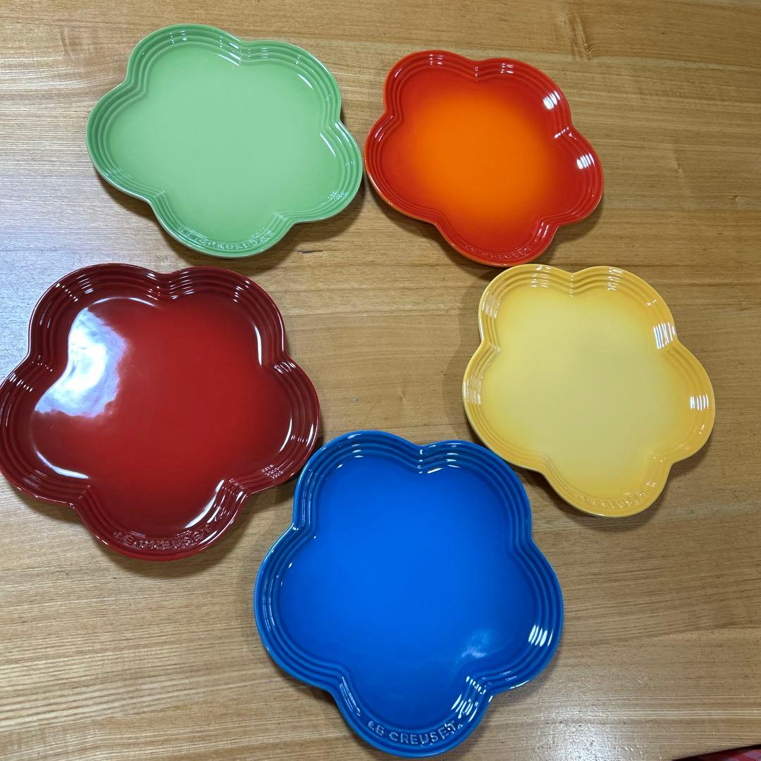 ル・クルーゼ　フラワープレート　Lサイズ 5枚セット