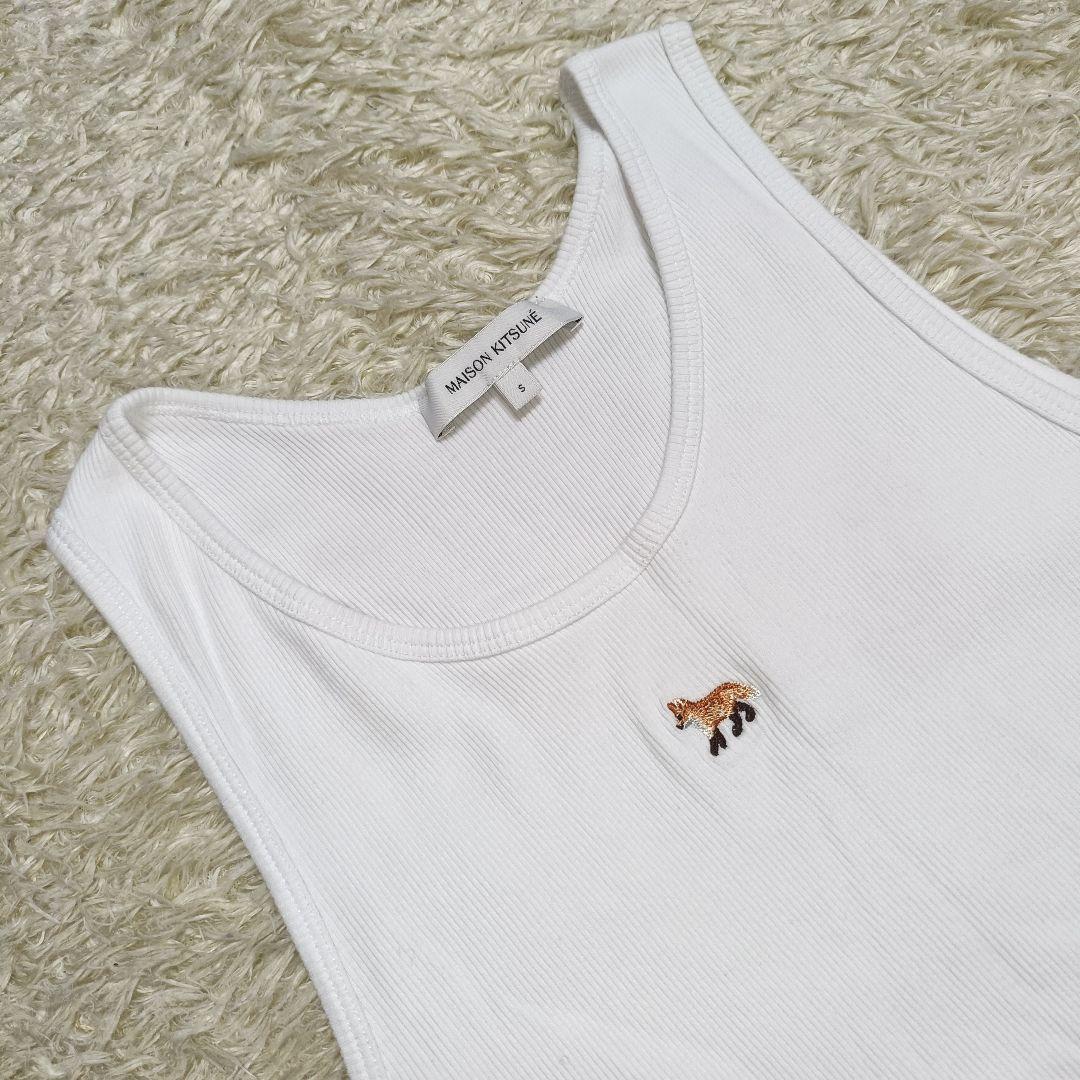 【未使用級】メゾンキツネ BABY FOX 刺繍 リブ編み タンクトップ S