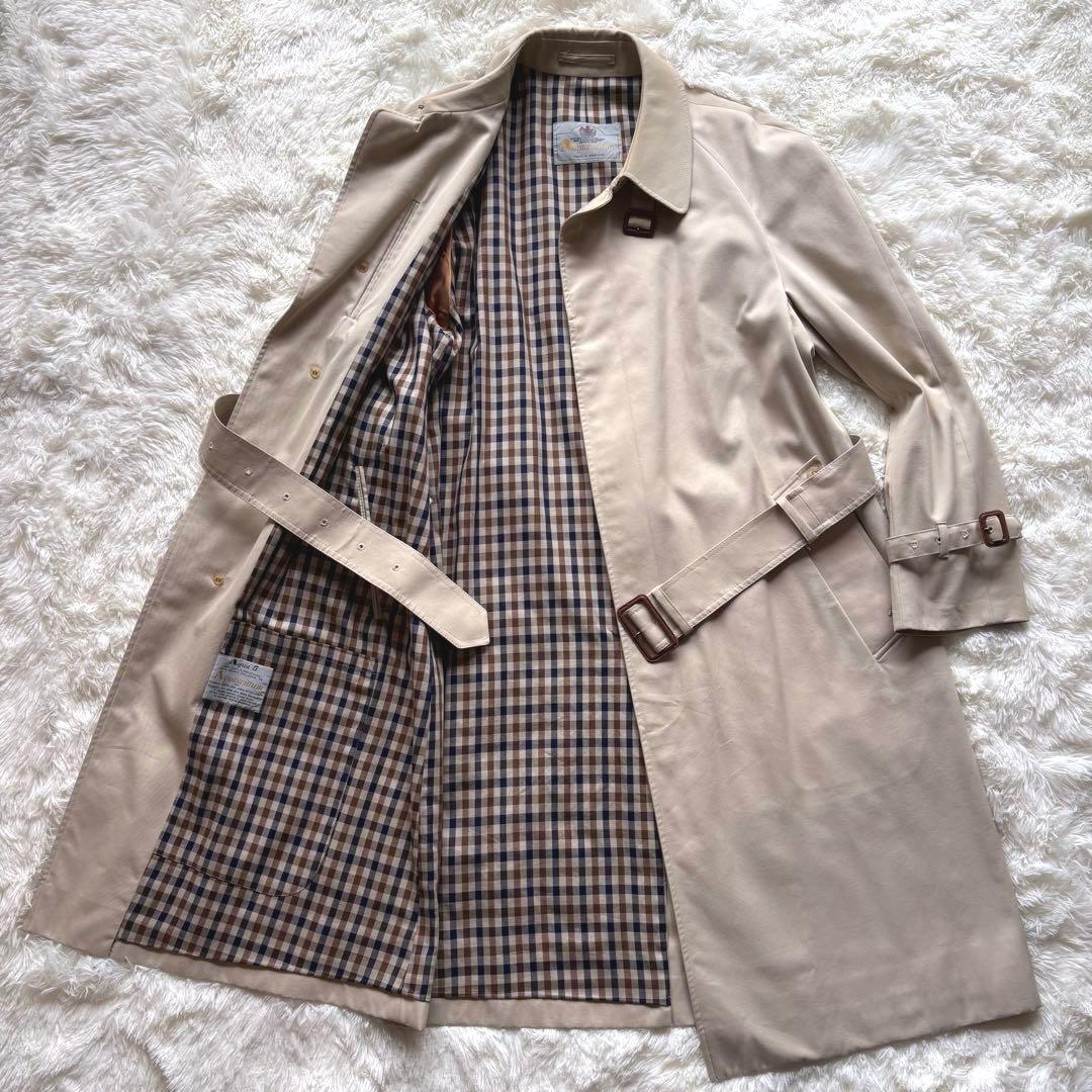 ✨美品✨アクアスキュータム　Aqua5　トレンチコート　英国製　比翼　LLサイズ