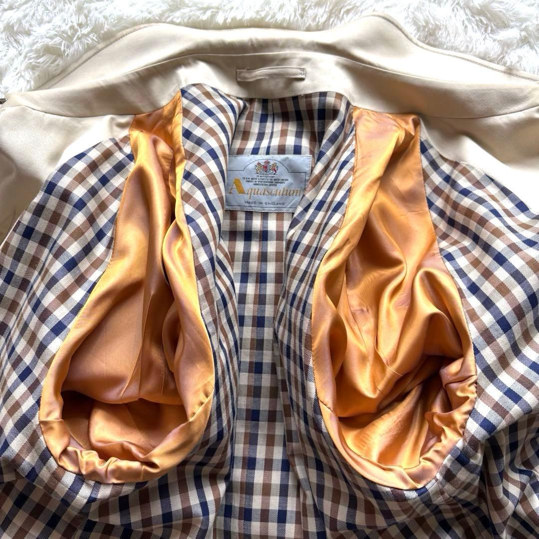 ✨美品✨アクアスキュータム　Aqua5　トレンチコート　英国製　比翼　LLサイズ