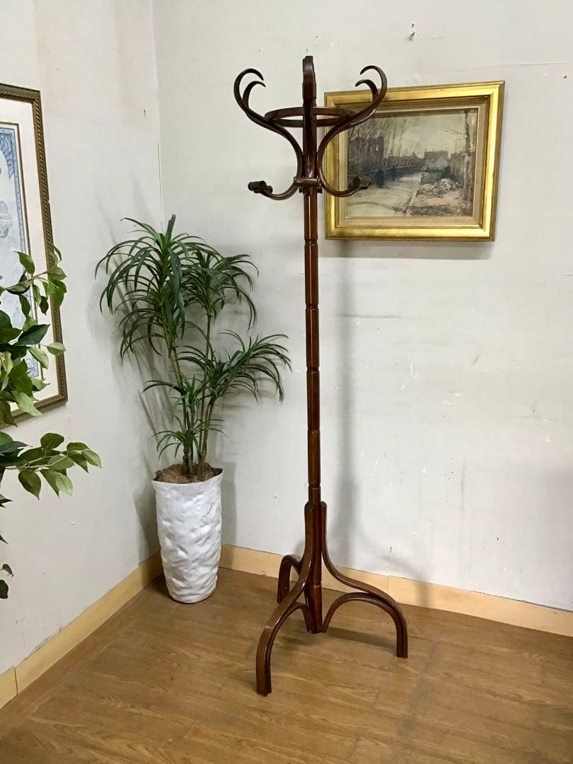 管303☆英国製☆アンティーク☆曲木☆コートハンガー☆ハットハンガー