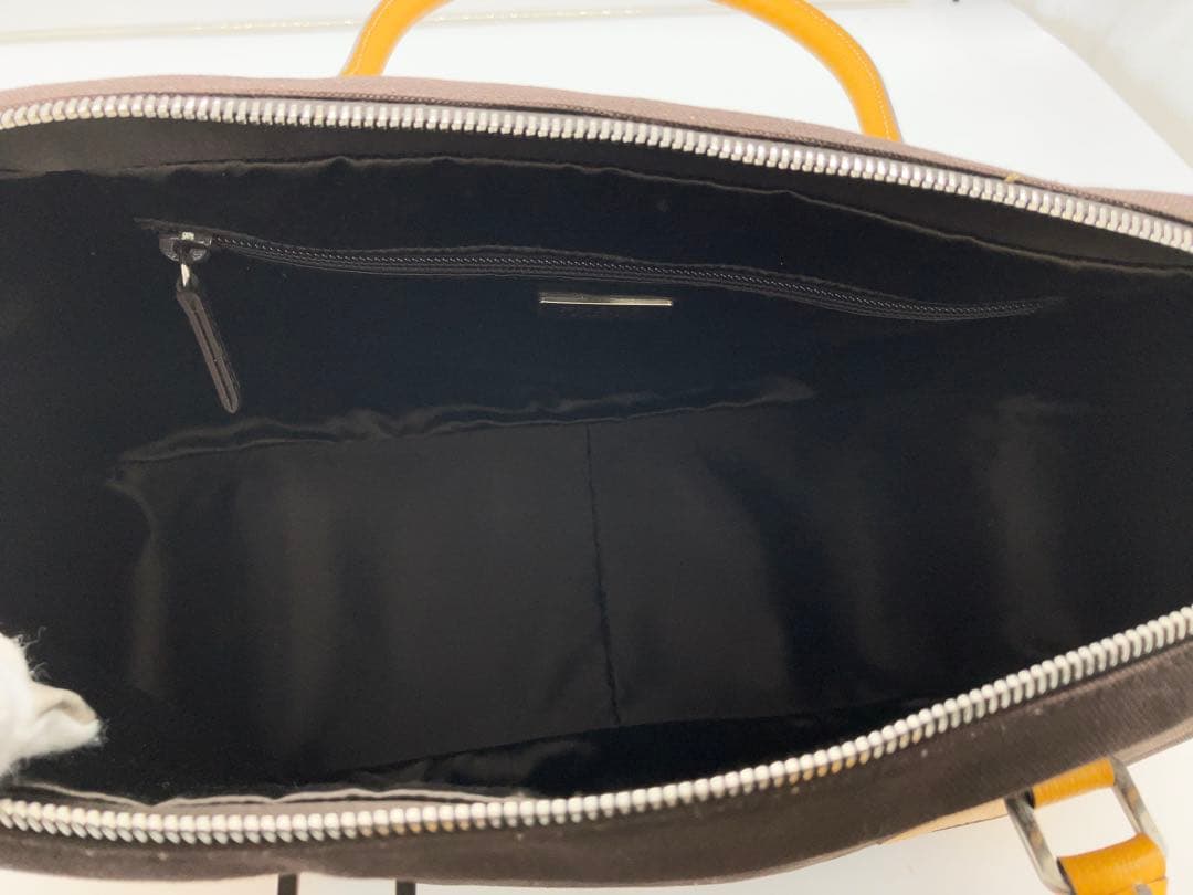 PRADA 三角ロゴプレート キャンバス レザー ミニボストン ハンドバッグ