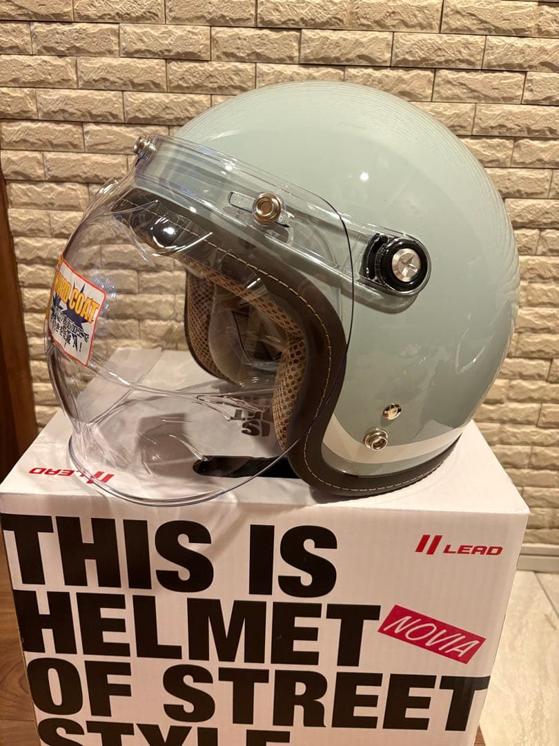 【送料込み】新品 リード工業 NOVIA 水色 ジェットヘルメット ノービア