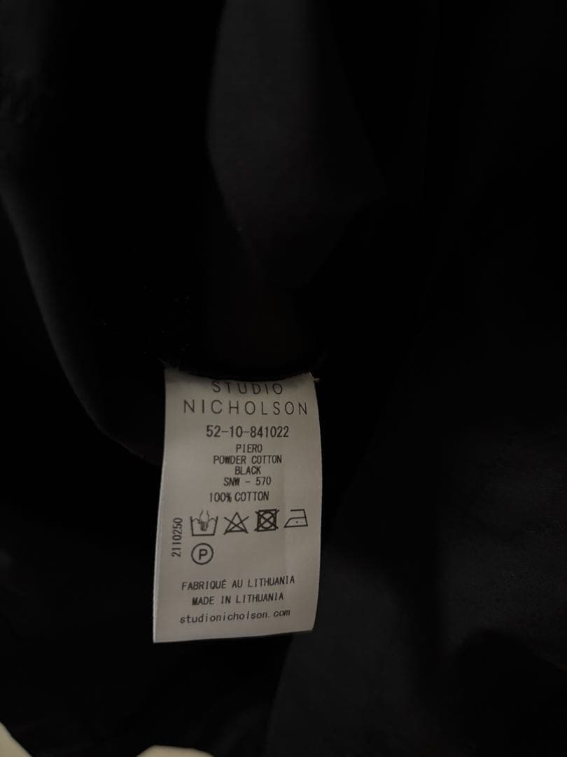 STUDIO NICHOLSON ブラック 半袖シャツ サイズ0