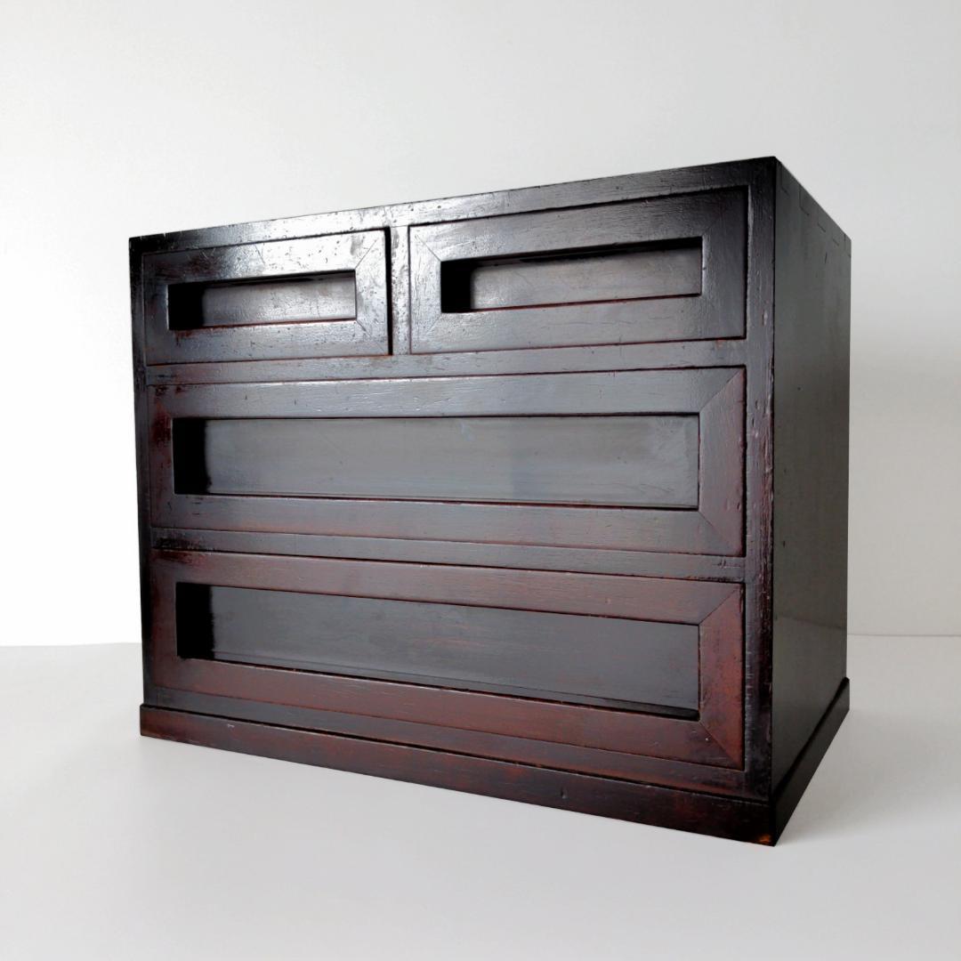 松本民芸 小抽斗 小引き出し 木製 チェスト 古道具 昭和レトロ ビンテージ