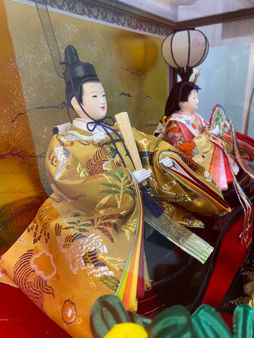 東京久月　雛人形　親王飾りアクリルケース入・間口約５６×奥行約３３×高さ約４０㎝