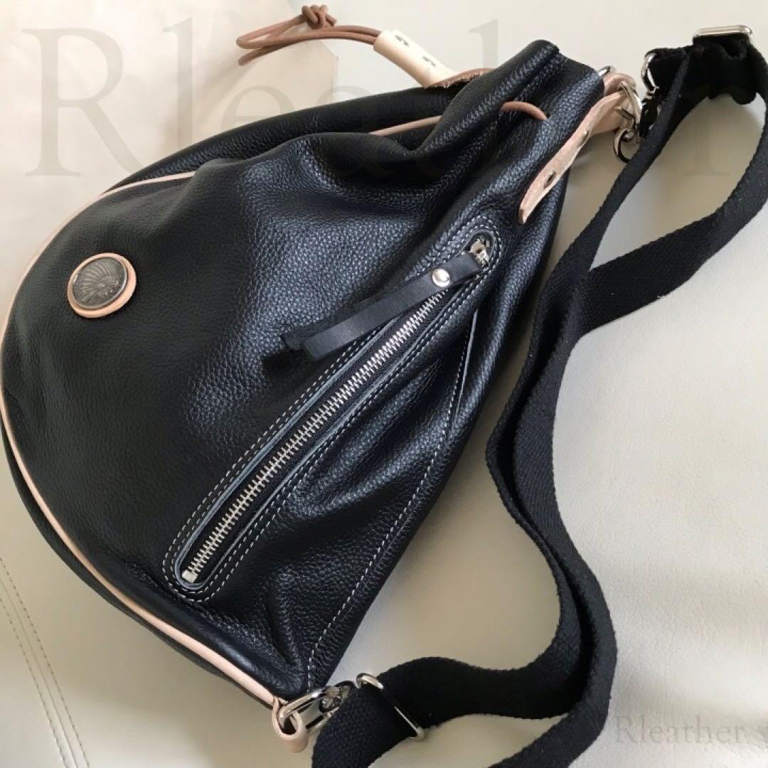健*郎様 大人気！本革 レザー ヒップバッグ バイカーズ ショルダーバッグ