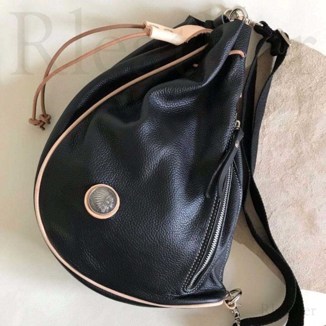 健*郎様 大人気！本革 レザー ヒップバッグ バイカーズ ショルダーバッグ