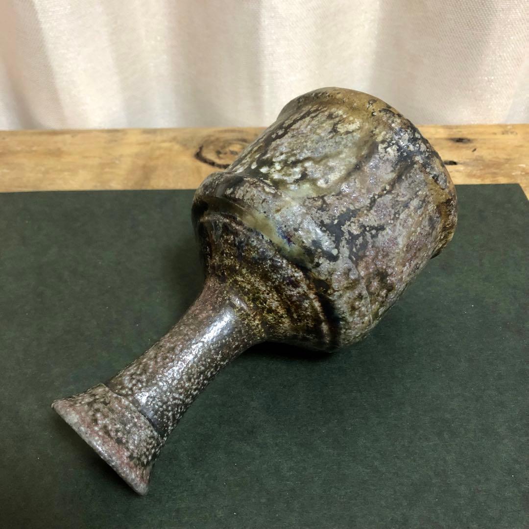 佐久知炎仙 秘色南蛮花器 共箱 茶道具