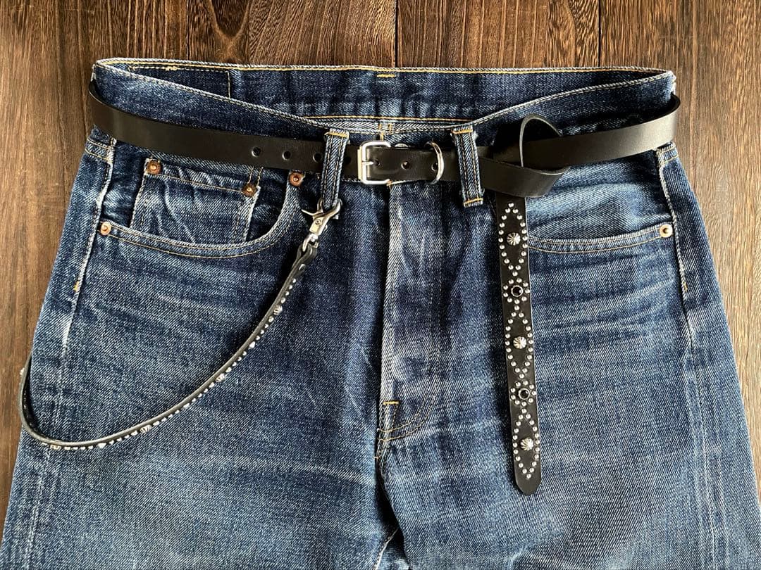 ナローロングベルト　シルバー　サドルレザー　oval+ HTC CALEE