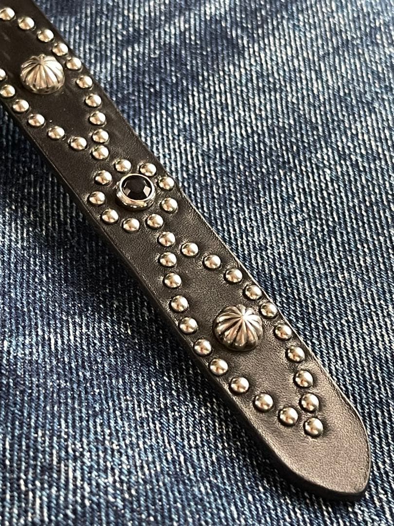 ナローロングベルト　シルバー　サドルレザー　oval+ HTC CALEE