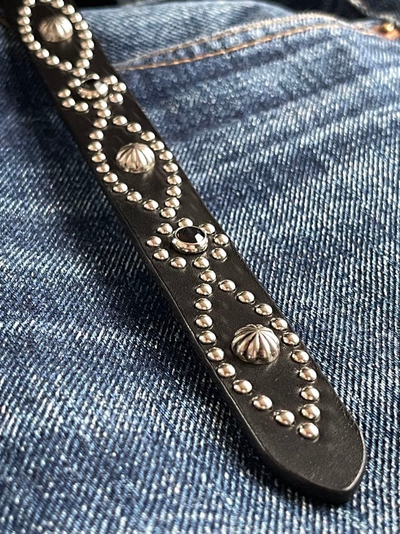 ナローロングベルト　シルバー　サドルレザー　oval+ HTC CALEE