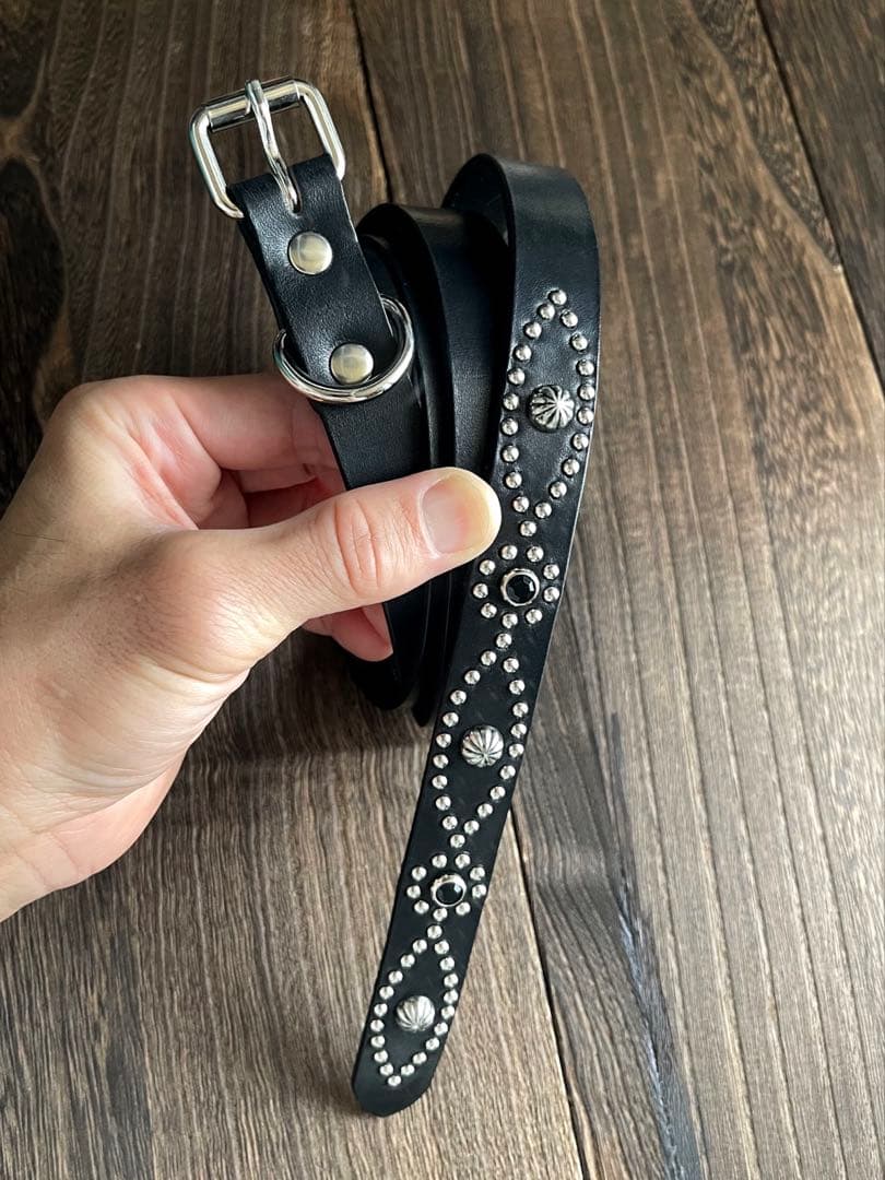 ナローロングベルト　シルバー　サドルレザー　oval+ HTC CALEE