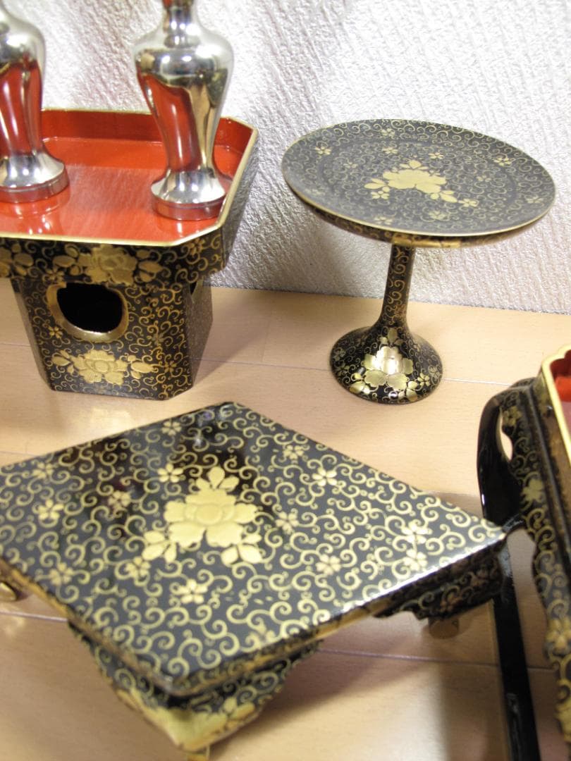 雛道具　本金特製　掛盤揃　四五　木製　昭和９年　木箱入り アンティーク 時代物