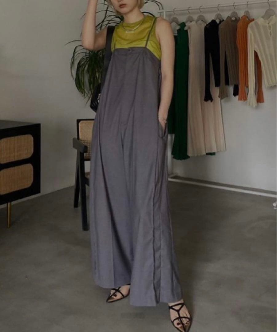 美品●AMERIアメリヴィンテージ●サイドカットオフ サスペンダーパンツ●M