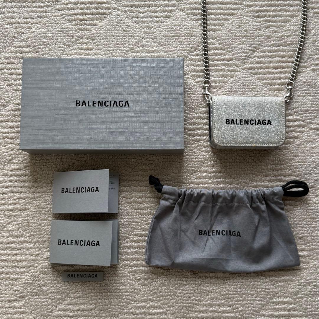 【BALENCIAGA】 三つ折り 財布 バッグ チェーン ウォレット