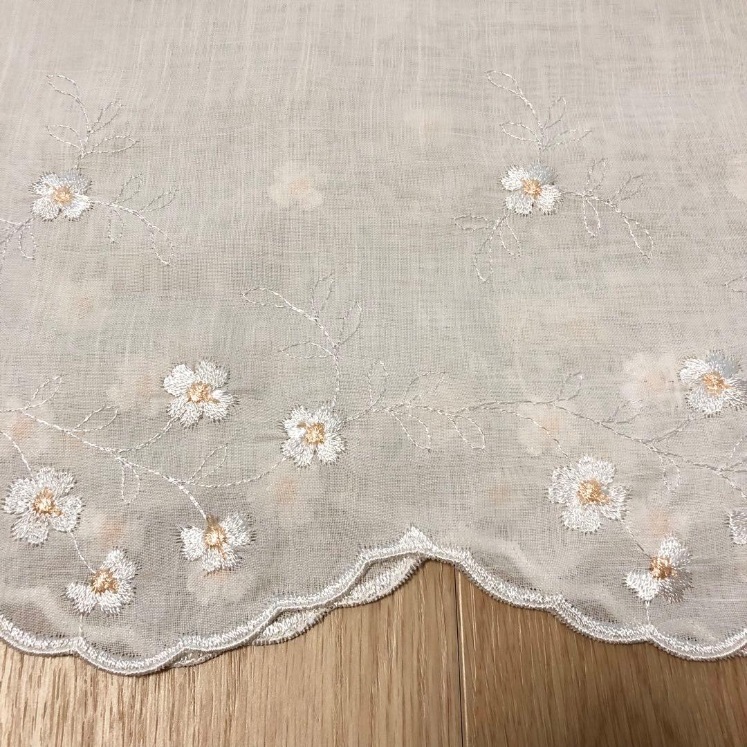 saya様ご確認用 レースカーテン 花柄刺繍 100×125㎝ 2枚組