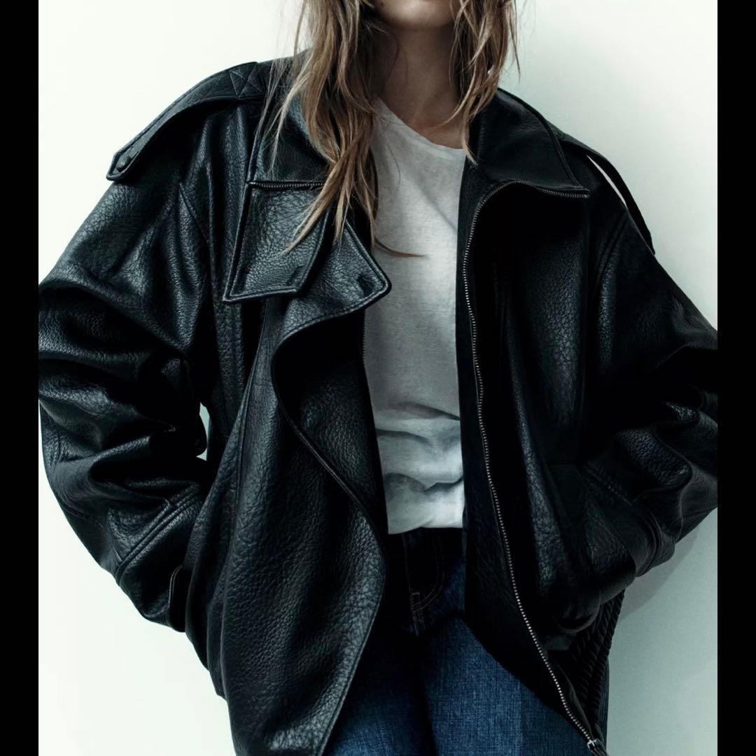 新品　ZARA フェイクレザージャケット