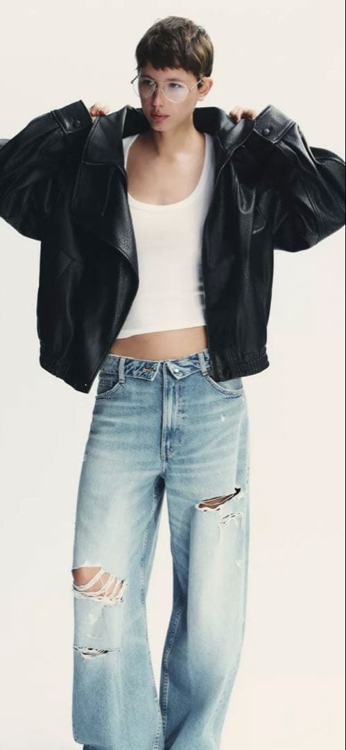 新品　ZARA フェイクレザージャケット