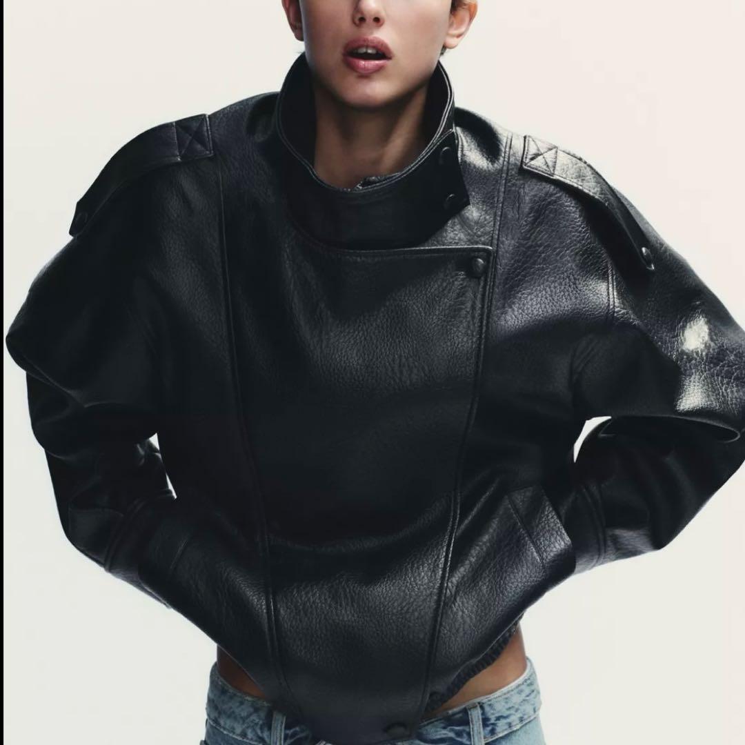 新品　ZARA フェイクレザージャケット