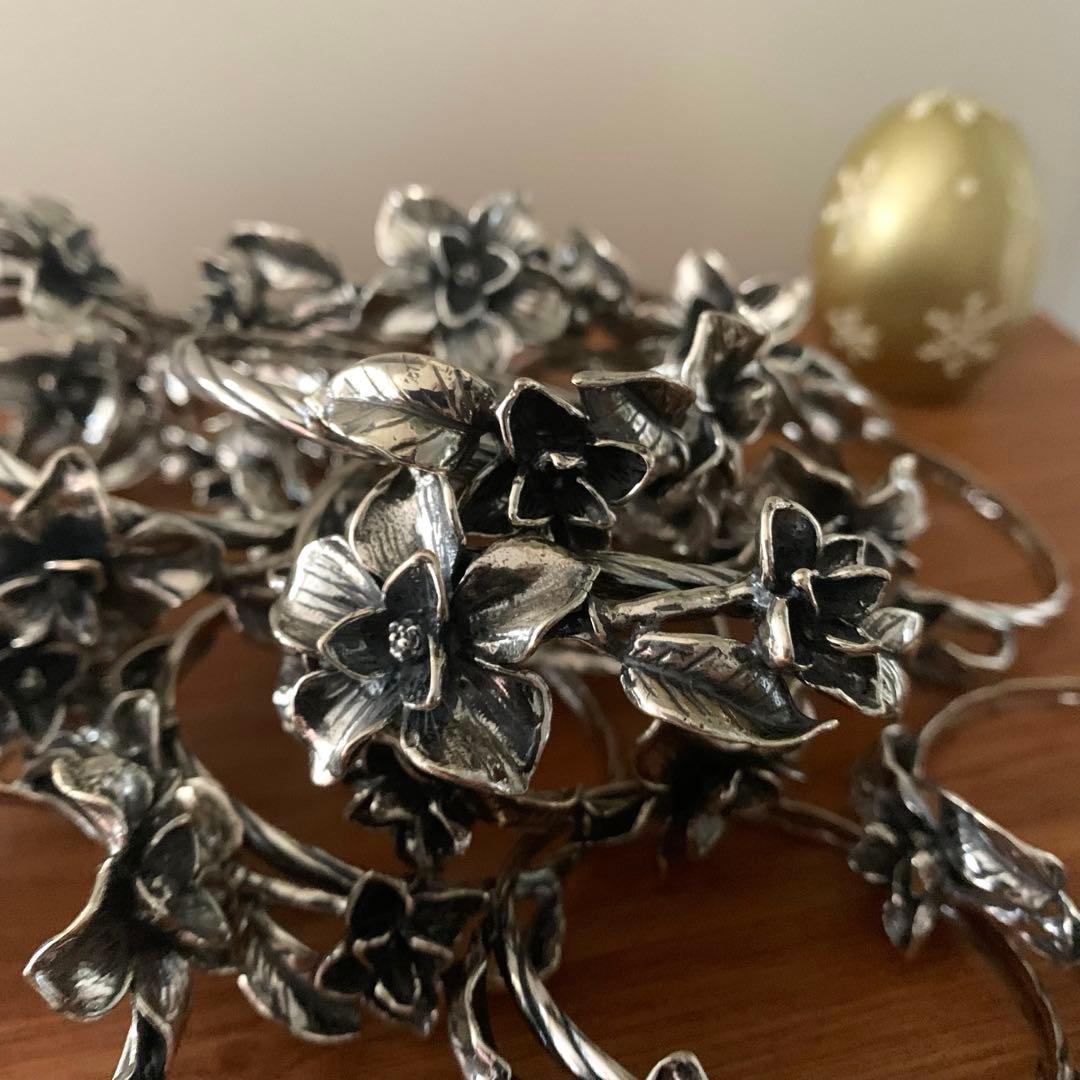 金*銀様 ☆新品☆銀座和光☆アンティーク調　SILVER800ナプキンリング☆2