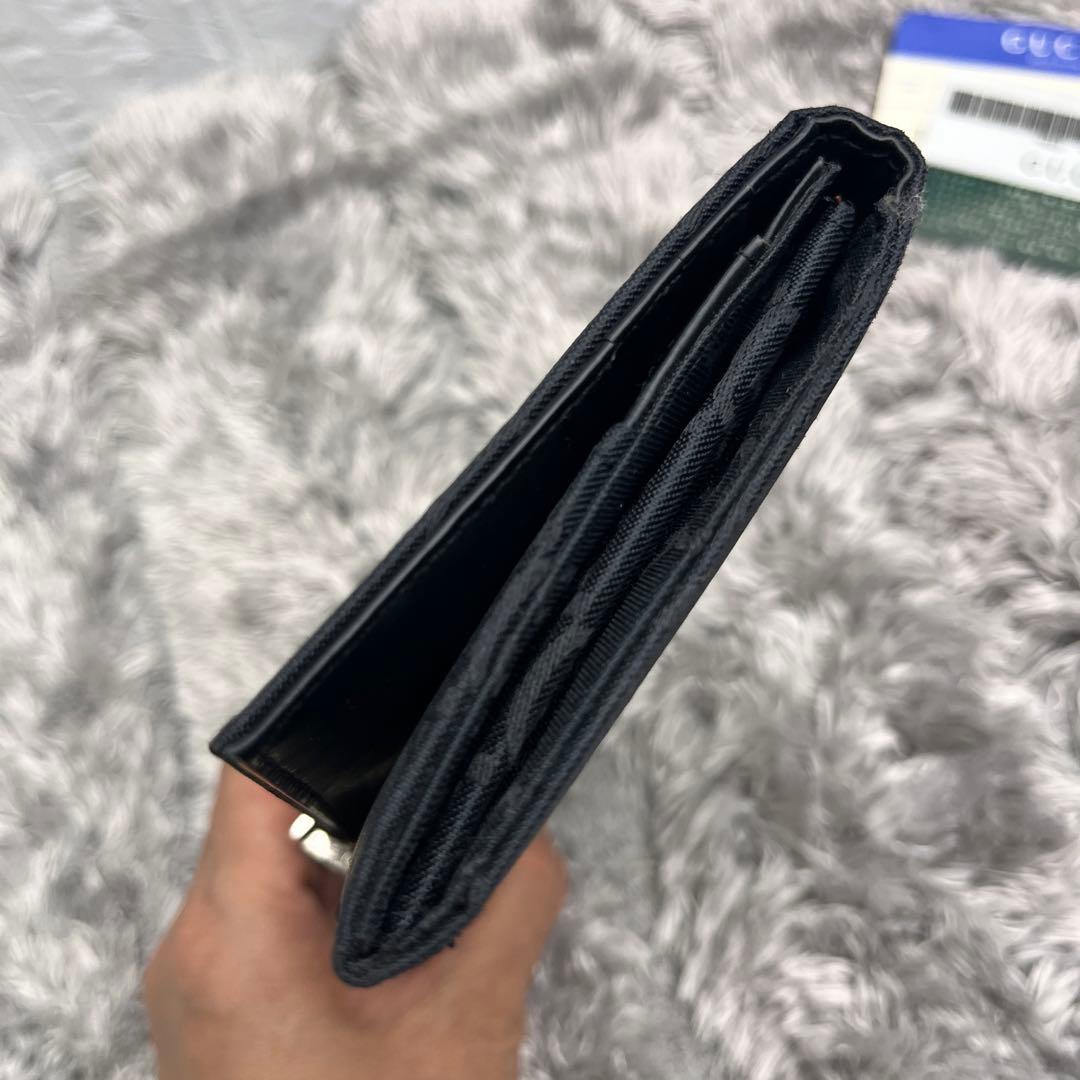 良品✨GUCCI 大きめGG ナイロン 長財布　ロゴクリップ　メンズ　レディース