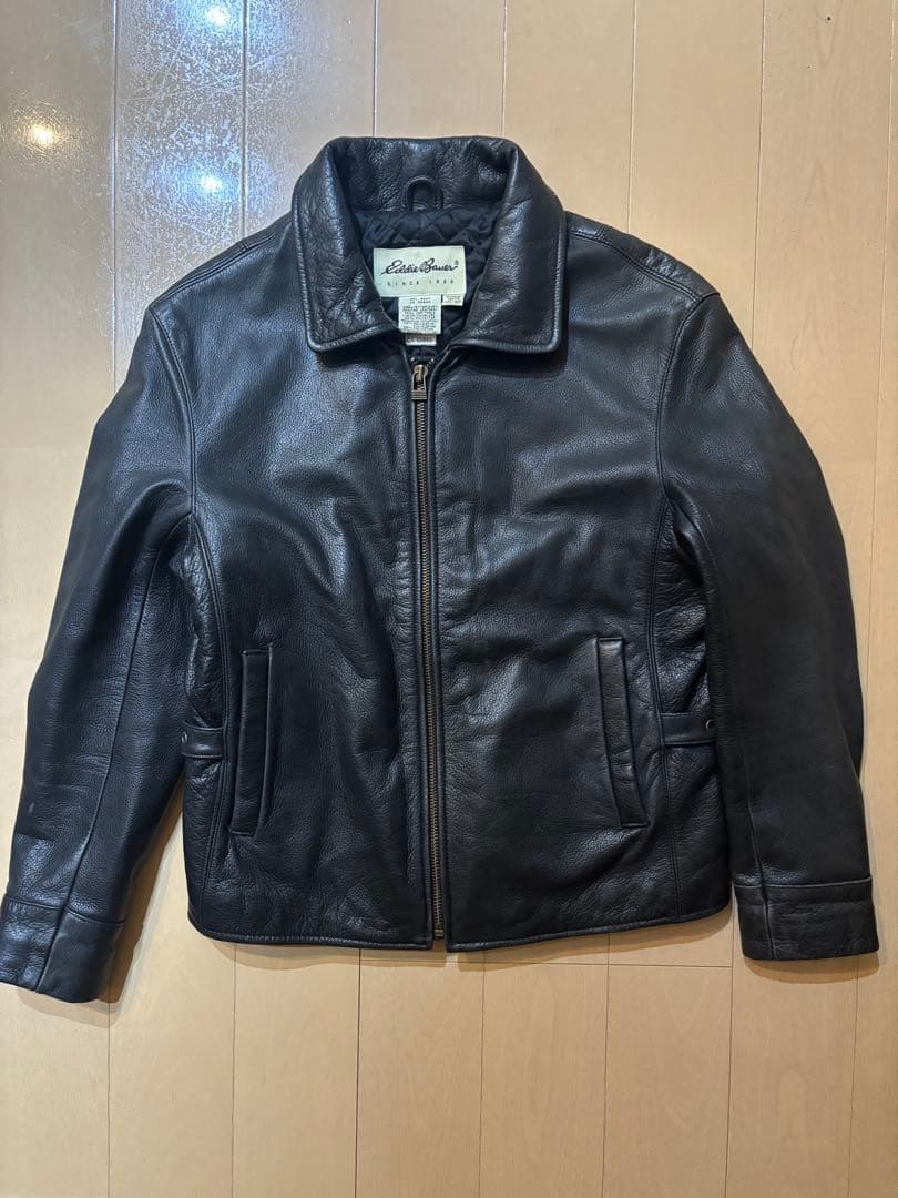 00s Eddie Bauer ジップアップレザージャケット 本革