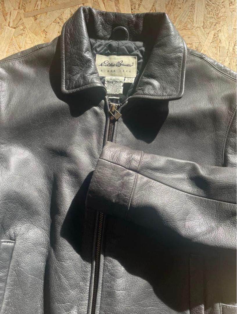00s Eddie Bauer ジップアップレザージャケット 本革