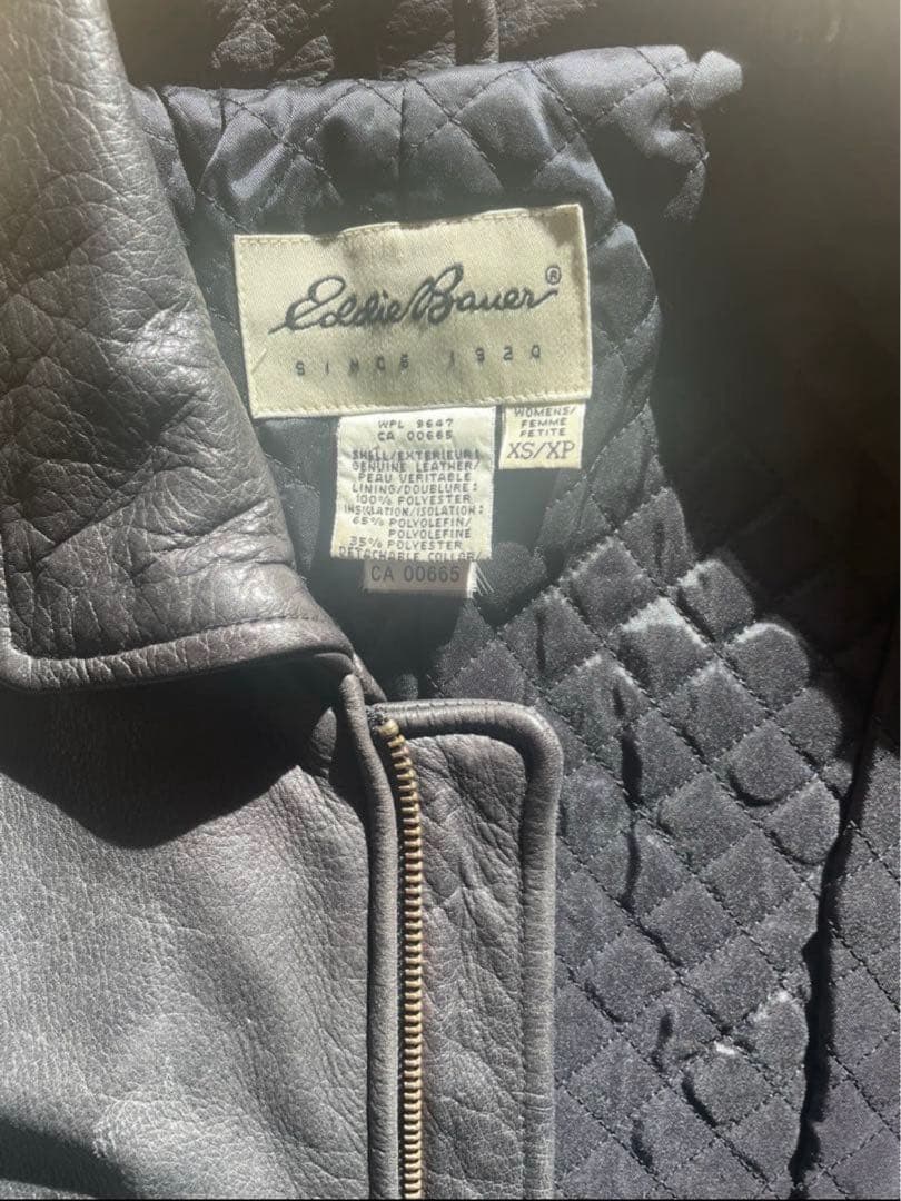 00s Eddie Bauer ジップアップレザージャケット 本革