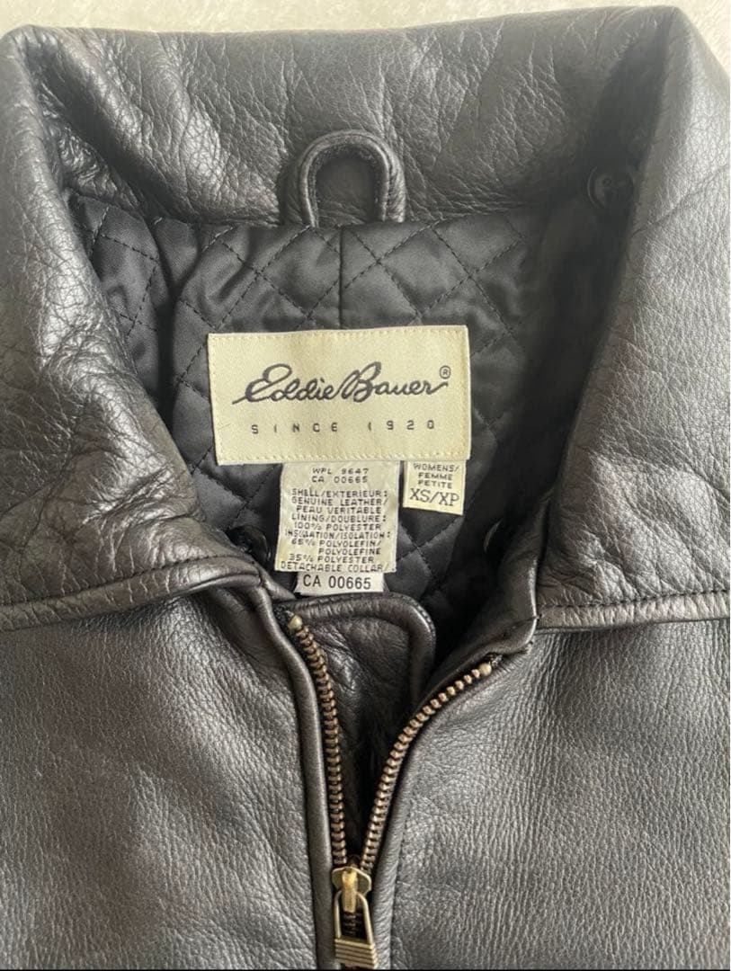 00s Eddie Bauer ジップアップレザージャケット 本革