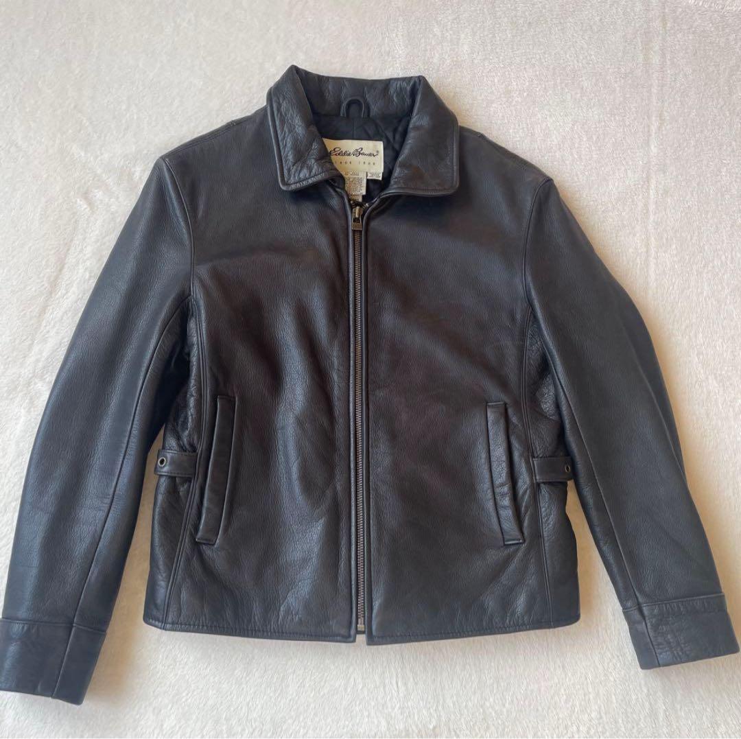 00s Eddie Bauer ジップアップレザージャケット 本革