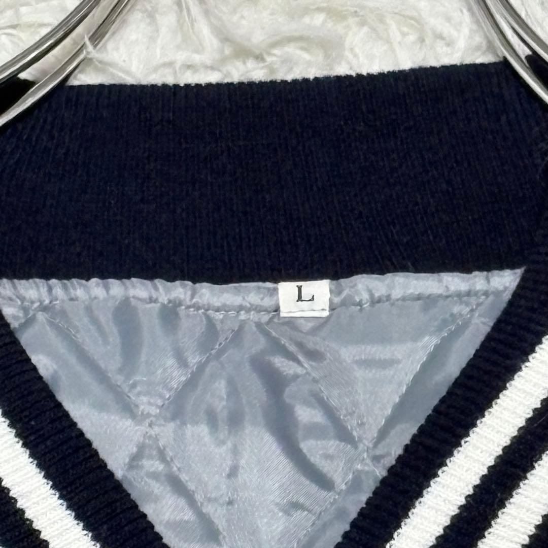 プリンス商会 55周年モデル スカジャン L ネイビー系×シルバー 刺繍 日本製