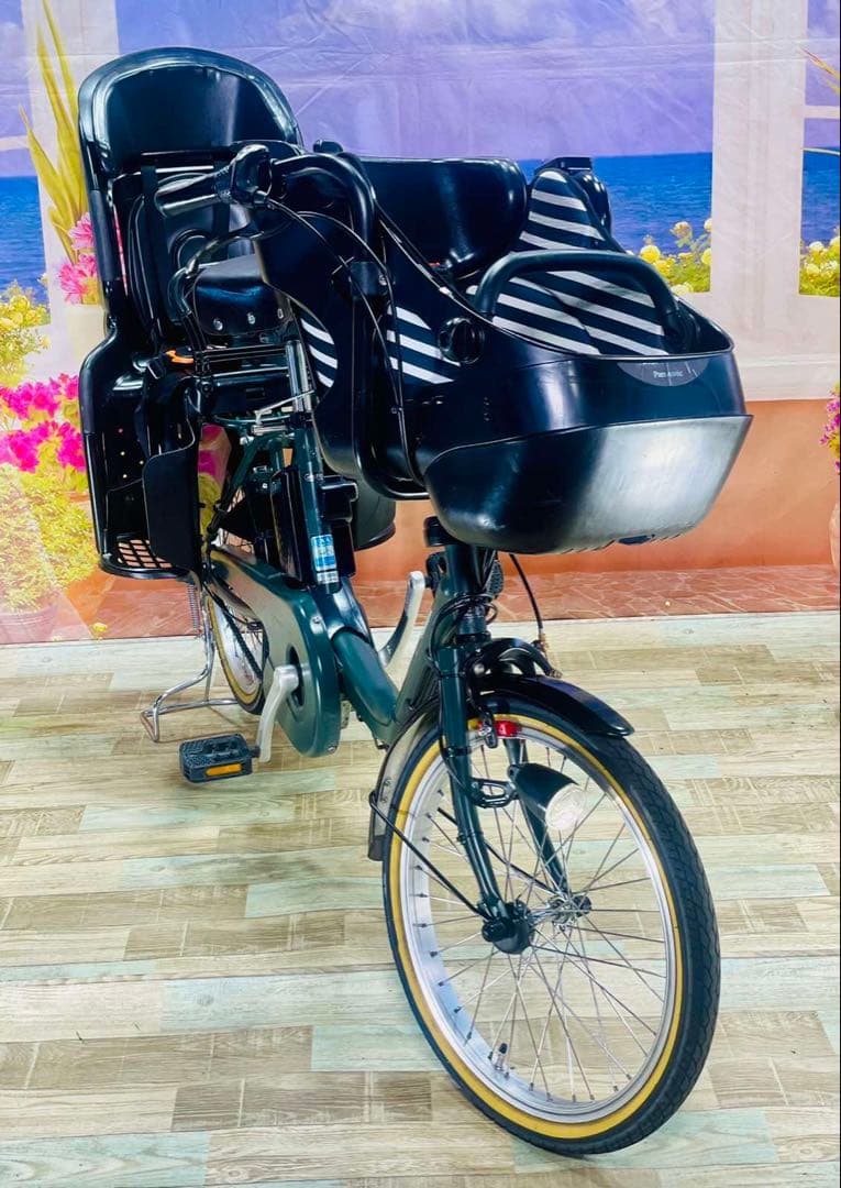 パナソニックギュット⭐️12AH！子供乗せ電動アシスト自転車Y3076