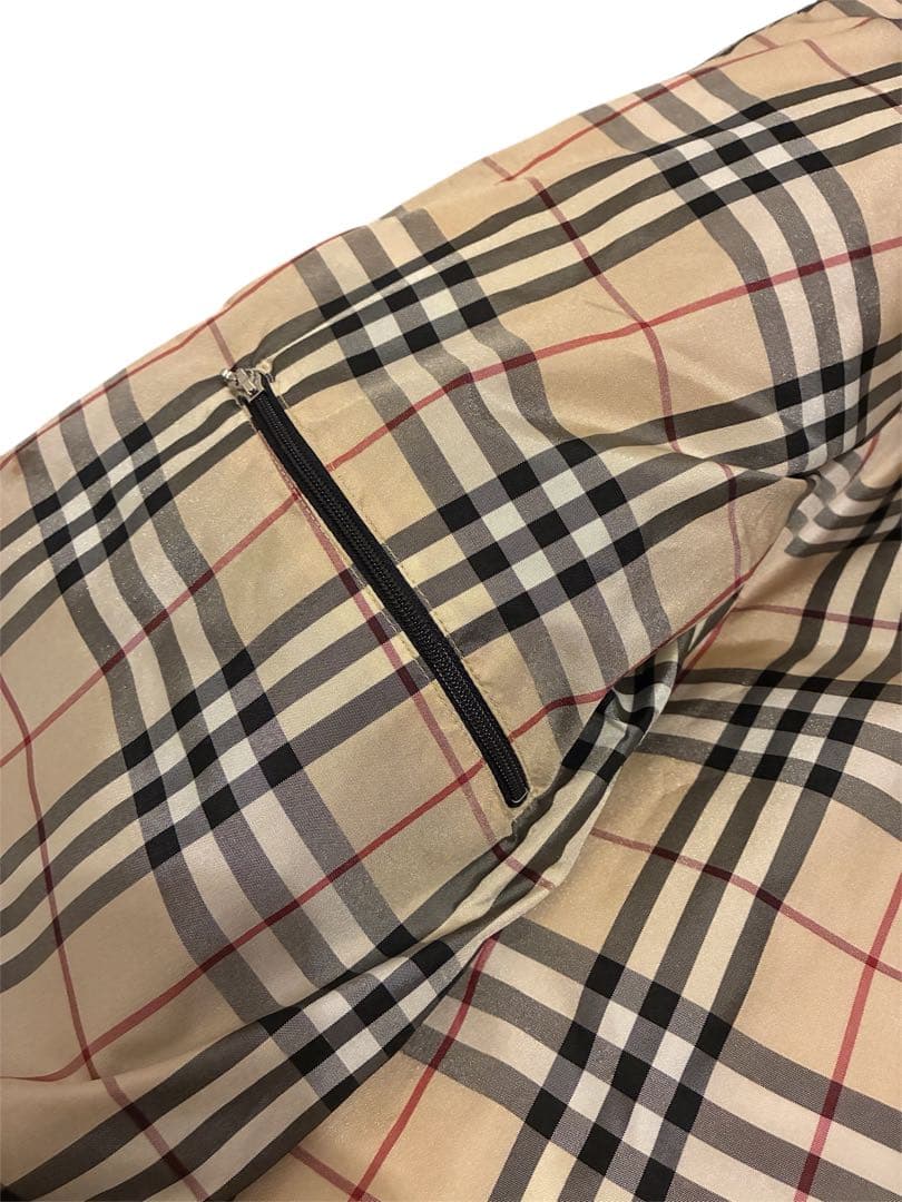 極美品 バーバリー ダウンジャケット フード 2way ノバチェック 黒