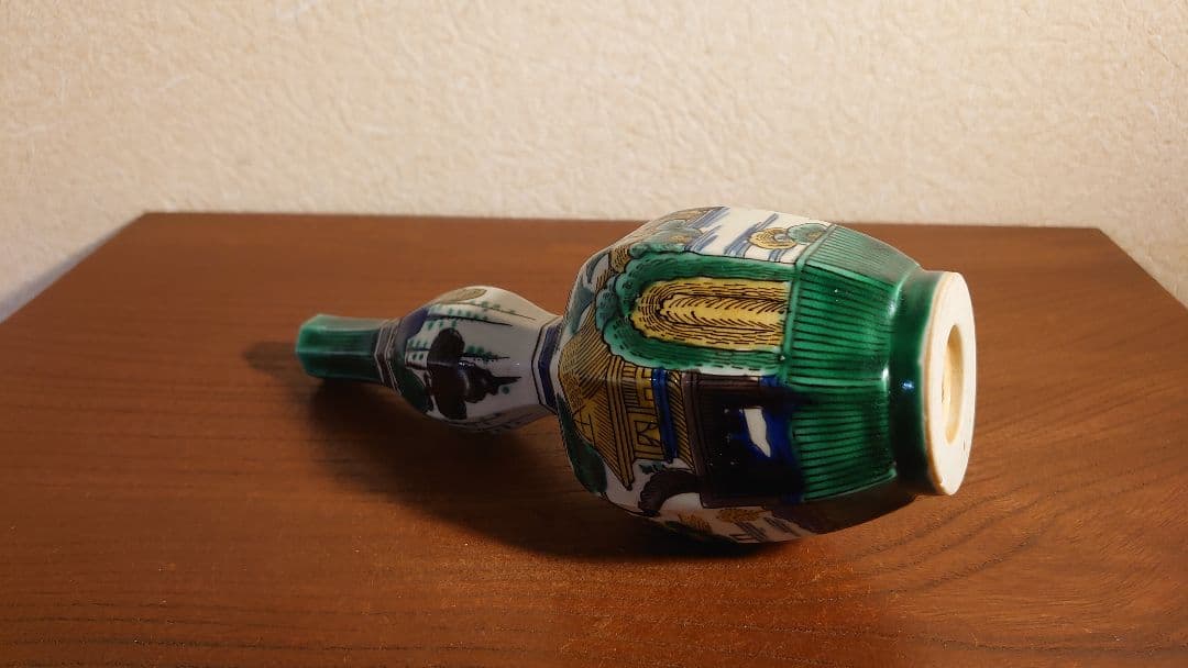 古九谷　九谷焼　吉田屋　青九谷　山水　蔵出し　１客