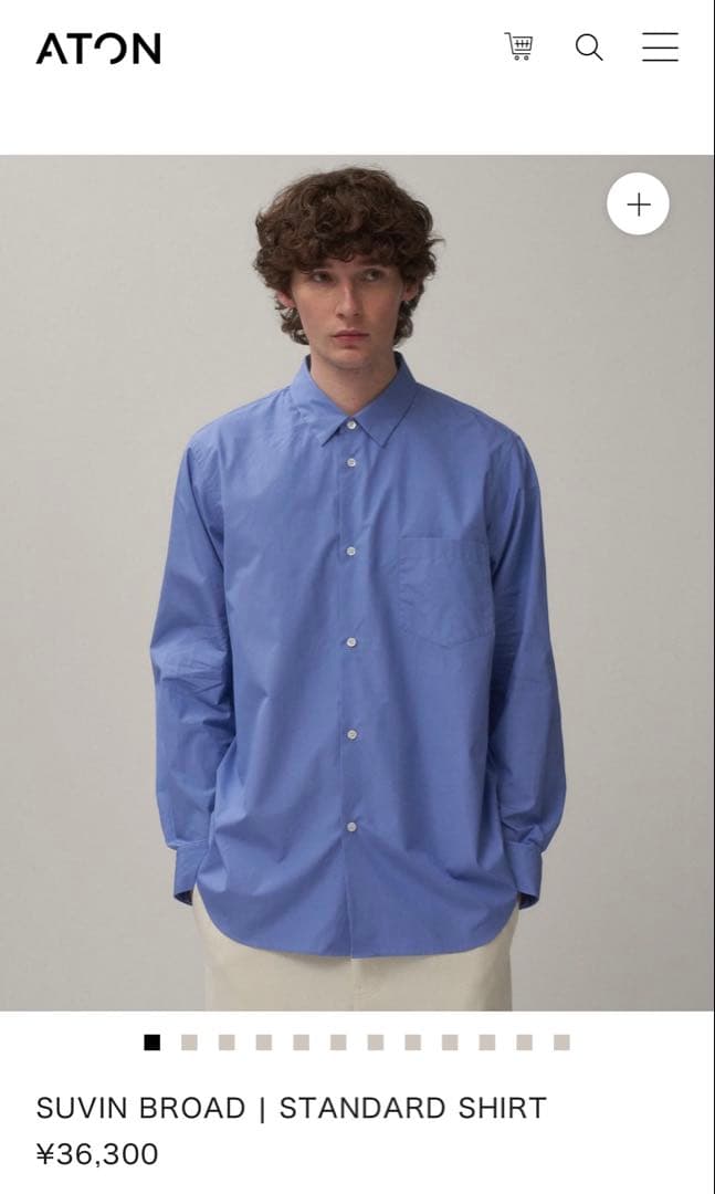ATON SUVIN BROAD STANDARD SHIRT シャツ サイズ４