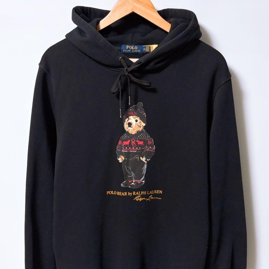 美品 Polo Ralph Lauren ポロベア パーカー 黒 2738
