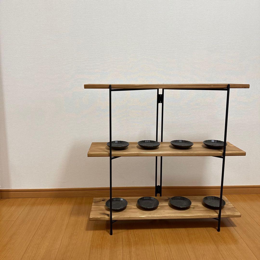 アイアンシェルフ　折り畳みラック　イベント什器　飾り棚　観葉植物棚