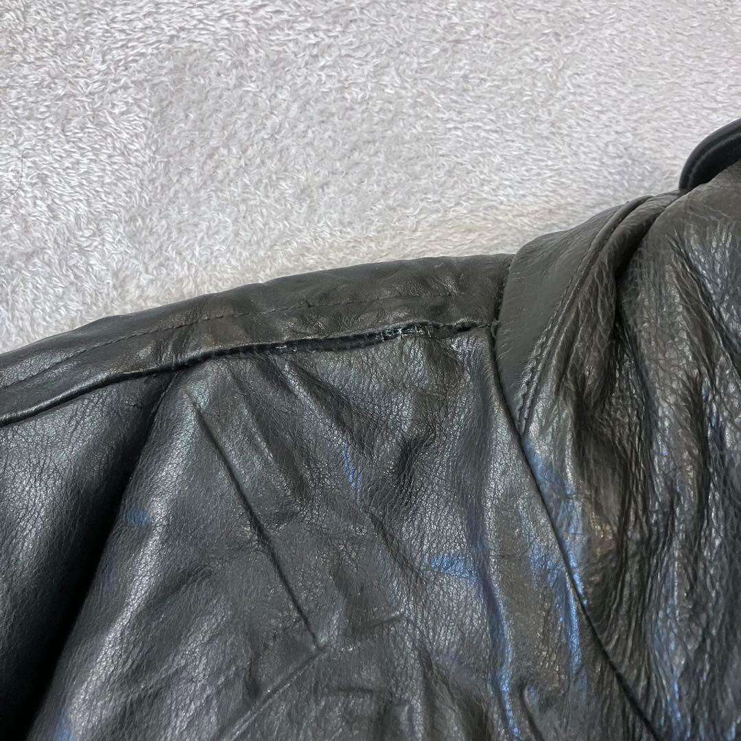 J.CREW 90s レザーカーコート　ボタンダウン　100%本革　ヴィンテージ