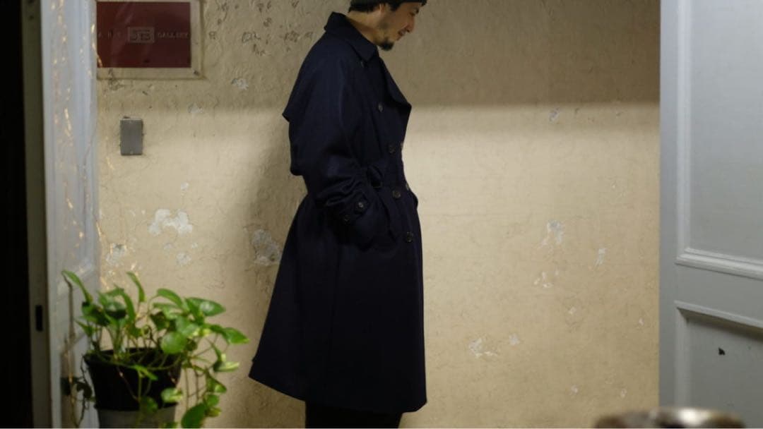 COHERENCE AL ⅡトレンチコートXXS ネイビーorbium