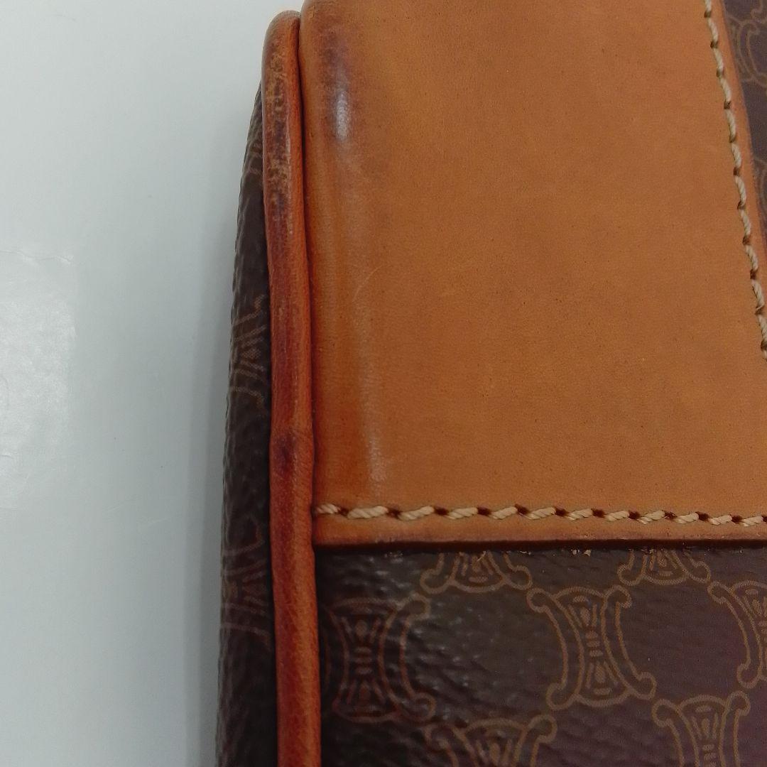 JP20 セリーヌ 極美品 マカダム ボストンバッグ トリオンフ ゴールド金具